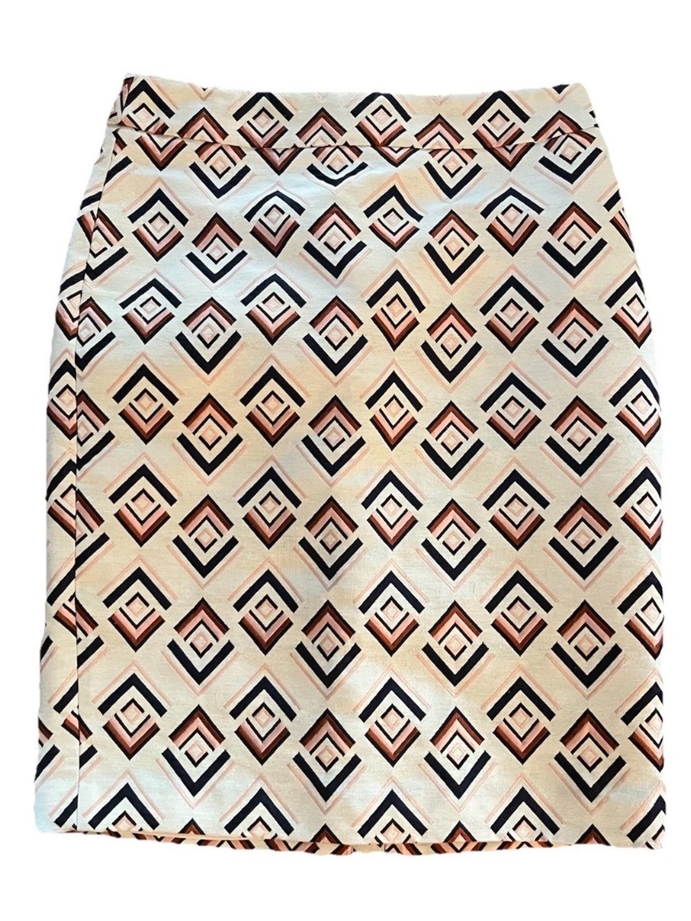 Ann Taylor Chevron Jacquard Pencil Skirt Womens Size 6 Lined Back Slit NWT